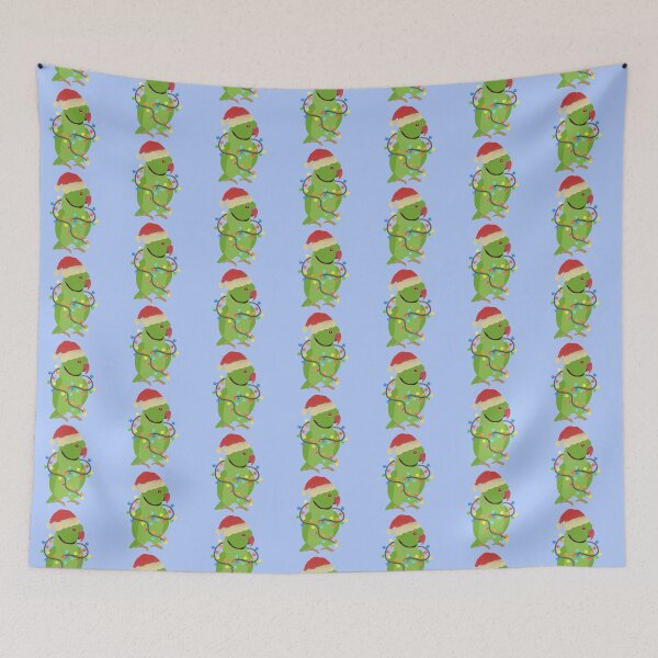 Item preview, Green Indian Ringneck Christmas Illustration designed and sold by FandomizedRose.