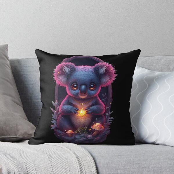 Item preview, Magical Galaxy Koala Holding Glowing Star in Night Forest designed and sold by OlesiaCraft.