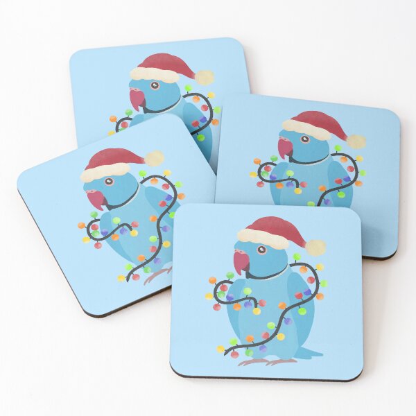 Item preview, Blue Indian Ringneck Christmas Illustration designed and sold by FandomizedRose.