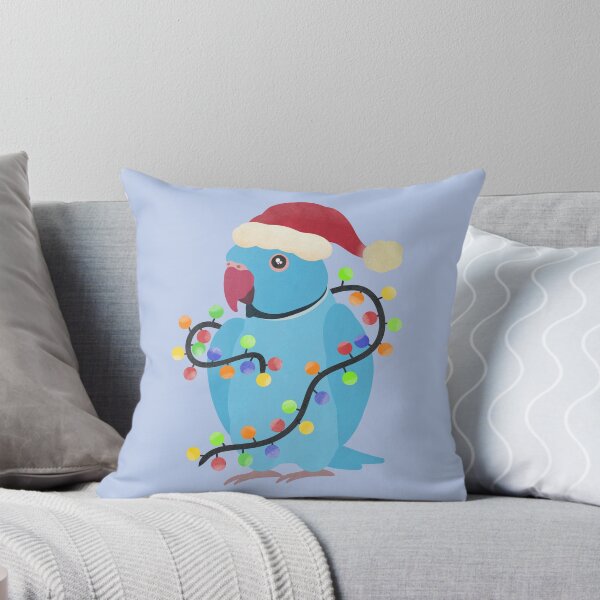 Item preview, Blue Indian Ringneck Christmas Illustration designed and sold by FandomizedRose.