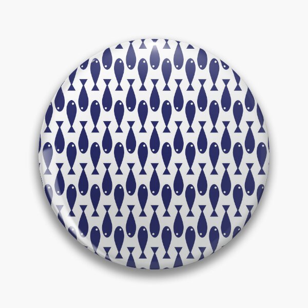 Item preview, Minimalist Navy Blue Fish Pattern designed and sold by ModdiesColors.