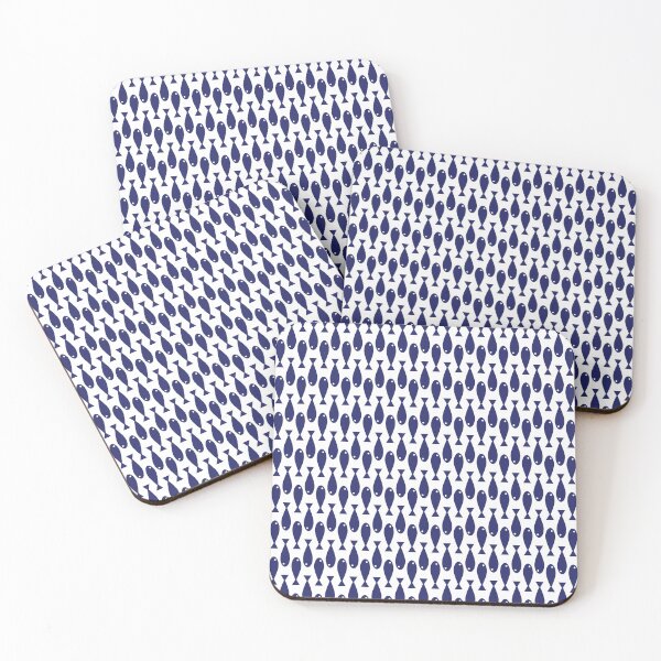 Item preview, Minimalist Navy Blue Fish Pattern designed and sold by ModdiesColors.