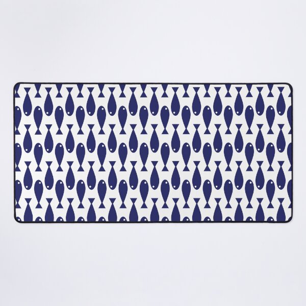 Item preview, Minimalist Navy Blue Fish Pattern designed and sold by ModdiesColors.