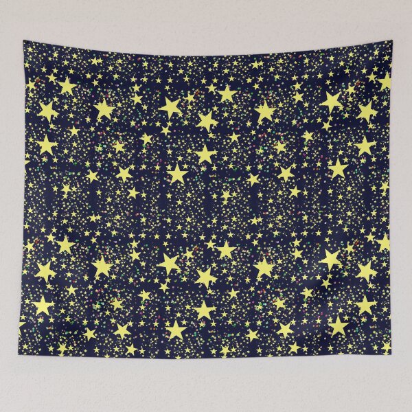 Item preview, Starry Night Confetti Pattern Yellow Stars Dark Blue  designed and sold by Patricia Grannum.