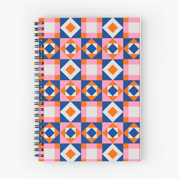 Item preview, Geometric Diamond Navy Orange Pink Tile  designed and sold by Patriciad85.