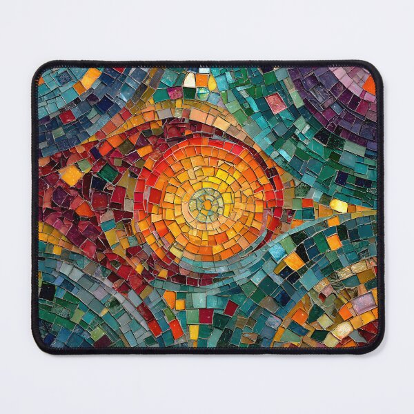 Item preview, Gaudi Inspired Colorful Mosaic Tile Abstract Pattern Trencadís Stained Glass Art designed and sold by GrinGalore.