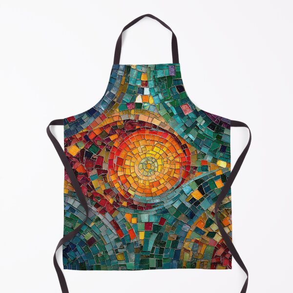Item preview, Gaudi Inspired Colorful Mosaic Tile Abstract Pattern Trencadís Stained Glass Art designed and sold by GrinGalore.