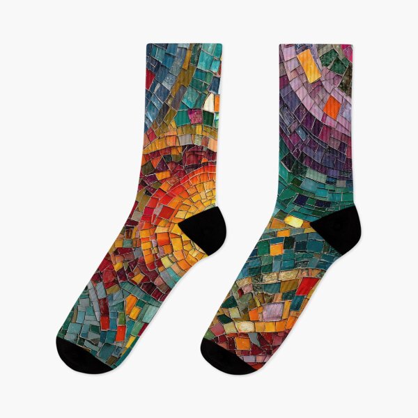 Item preview, Gaudi Inspired Colorful Mosaic Tile Abstract Pattern Trencadís Stained Glass Art  designed and sold by GrinGalore.