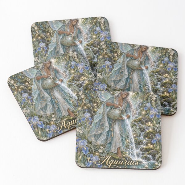 Item preview, Aquarius Enchanted Zodiac Fantasy Art designed and sold by FairyArtCottage.