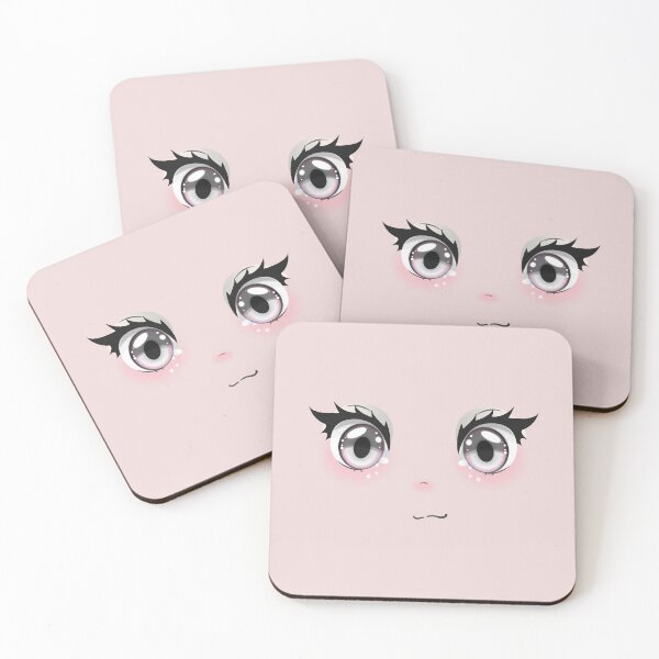 Item preview, Shy Silver Eyes Anime Face | Cute Kawaii Expression designed and sold by bella-rosa87.