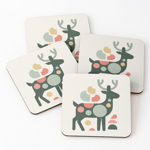 Item preview, Scandinavian Reindeer Silhouette Winter Art designed and sold by TrendMorphic.