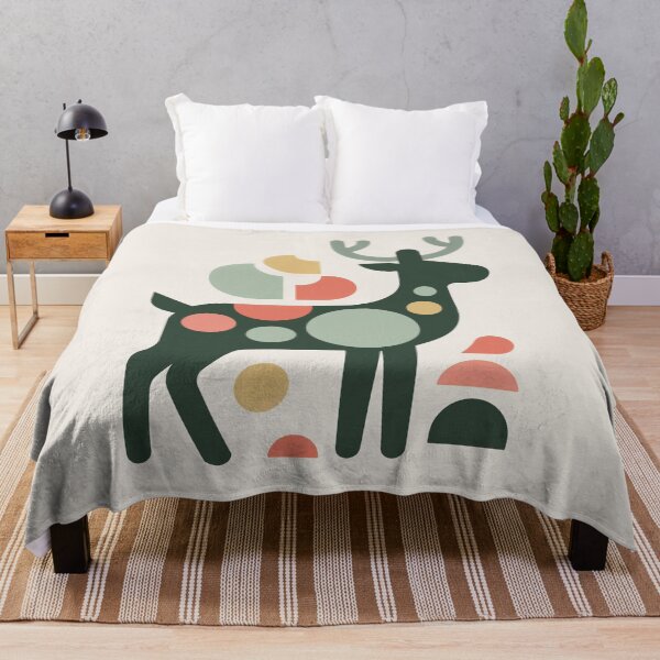 Item preview, Scandinavian Reindeer Silhouette Winter Art designed and sold by TrendMorphic.