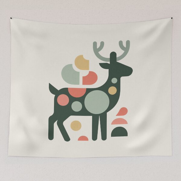Item preview, Scandinavian Reindeer Silhouette Winter Art designed and sold by TrendMorphic.