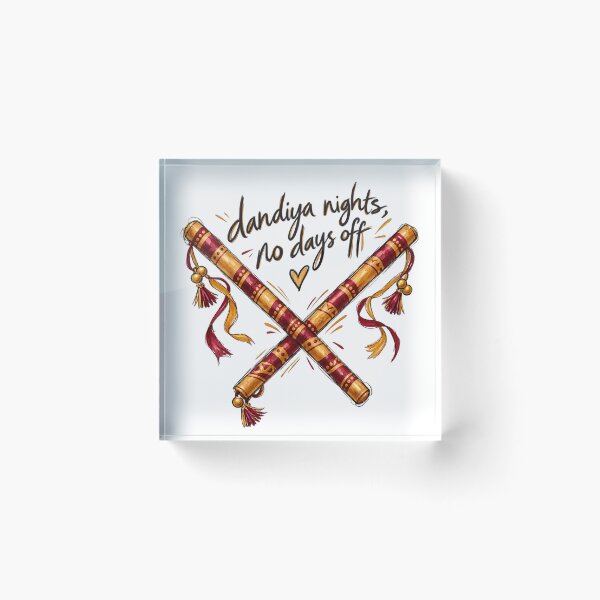 Aperçu de l'œuvre Dandiya Nights Pas de jours de congé Navratri créée et vendue par Moss & Mellow.