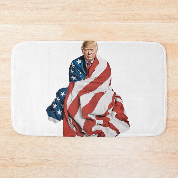 Aperçu de l'œuvre Donald Trump enveloppé dans le drapeau américain créée et vendue par 4U---Store.