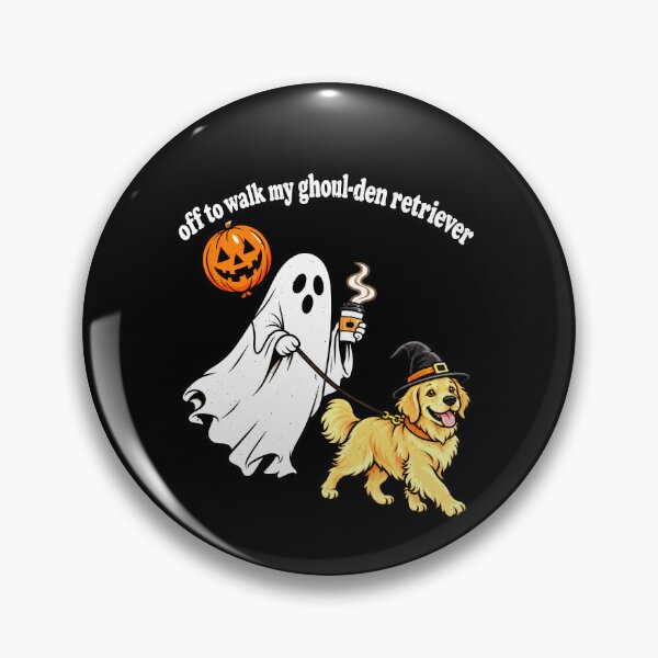 Item preview, Ghoul-den Retriever Ghost Walking Pun designed and sold by elderberry.