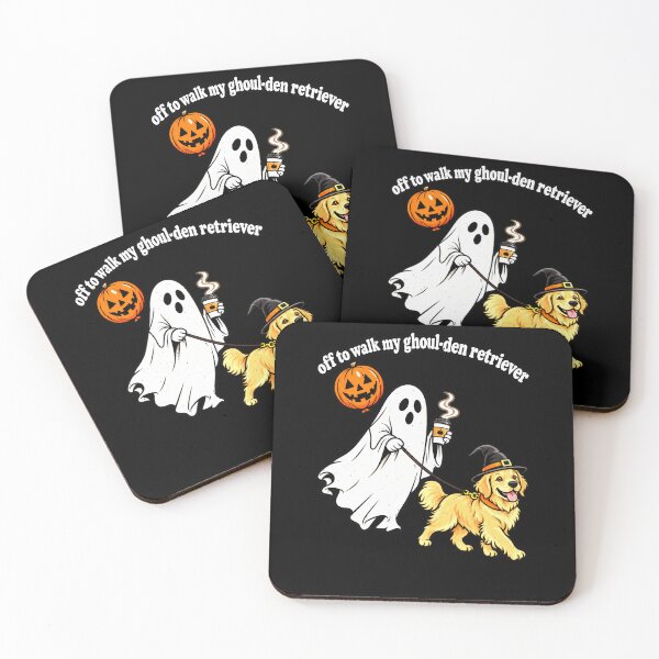 Item preview, Ghoul-den Retriever Ghost Walking Pun designed and sold by elderberry.