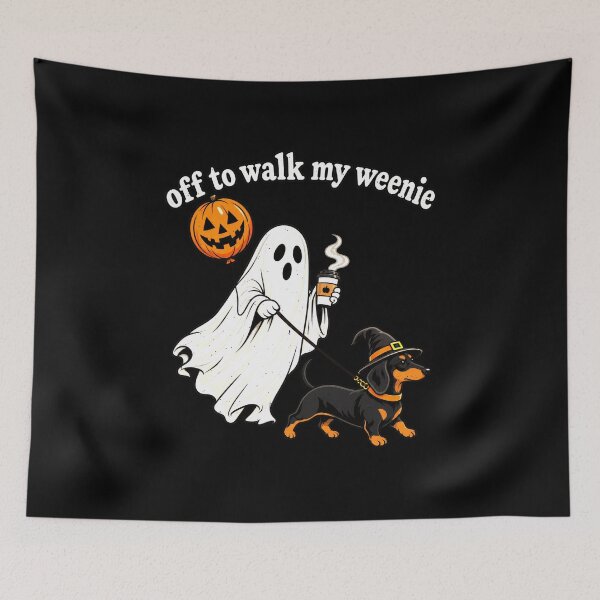 Item preview, Off to Walk My Weenie Spooky Dachshund Humor designed and sold by elderberry.