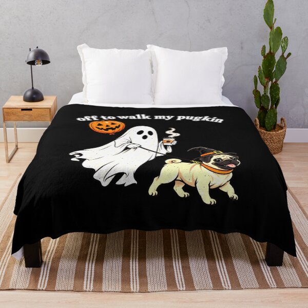 Item preview, Halloween Pugkin Ghost Dog Walk Pun designed and sold by elderberry.