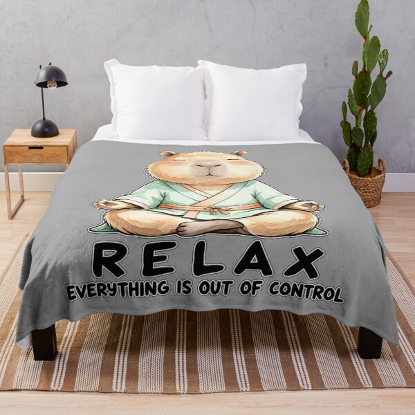 Item preview, Relax Everything Is Out of Control Capybara designed and sold by ElizBurkes.