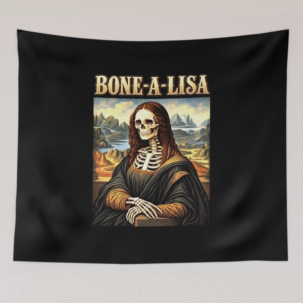 Item preview, Funny BONE-A-LISA Skeletal Memento Halloween Humor Art designed and sold by elderberry.