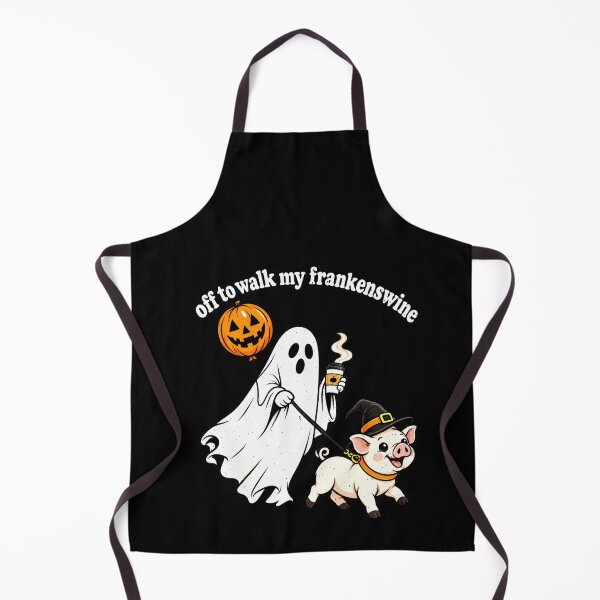 Item preview, Halloween Ghost Walking A Frankenswine designed and sold by elderberry.