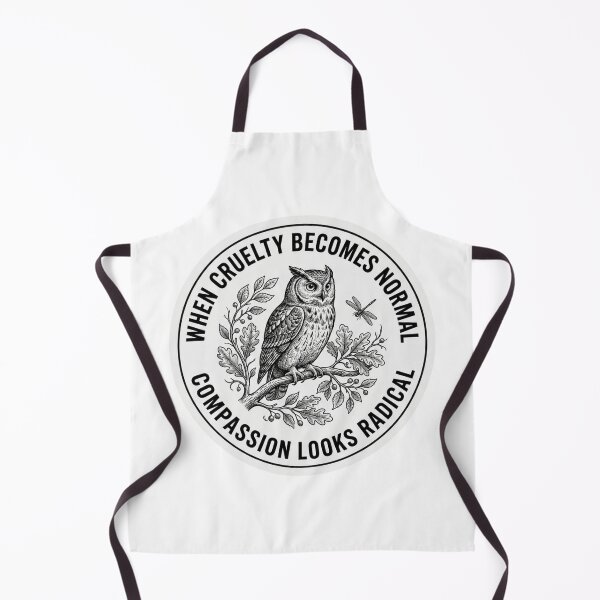 Item preview, When Cruelty Becomes Normal Compassion Looks Radical Vintage Owl Activist Badge    designed and sold by raedattia.