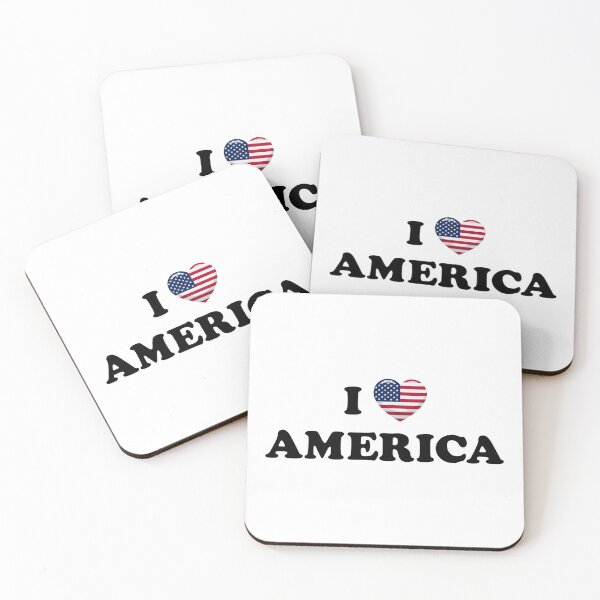 Item preview, I Love America / I Heart America (Black text with flag heart) designed and sold by STUDIO-72.