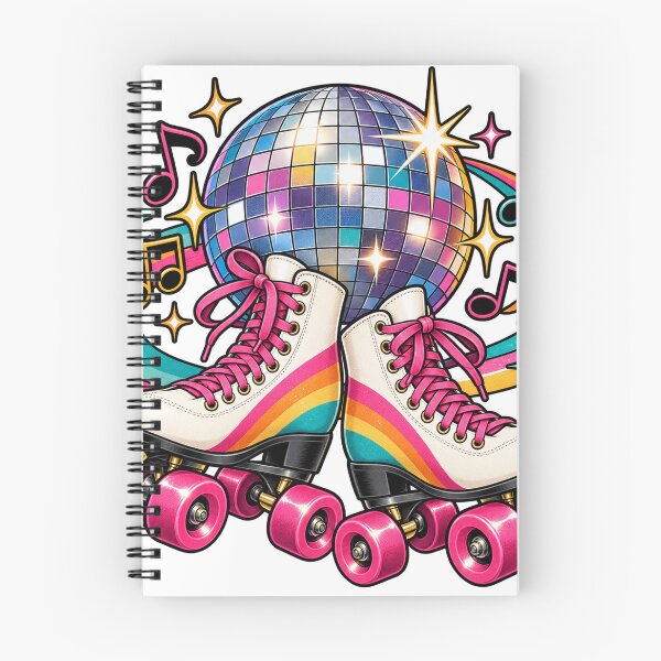 Item preview, Retro roller skates with disco ball and rainbow designed and sold by LongIslandDesgn.