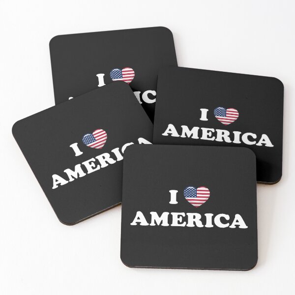 Item preview, I Love America / I Heart America (White text with flag heart) designed and sold by STUDIO-72.