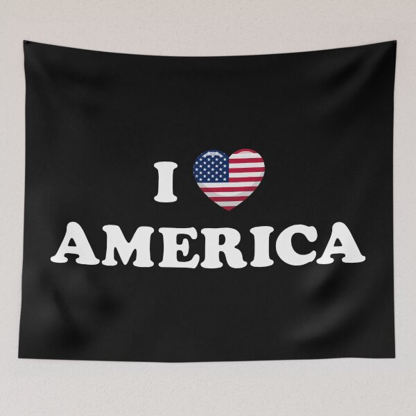 Item preview, I Love America / I Heart America (White text with flag heart) designed and sold by STUDIO-72.