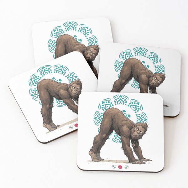 Item preview, Downward Dog Bigfoot Yoga Funny Sasquatch Stretching Cryptid designed and sold by Whimsy Trail Co.