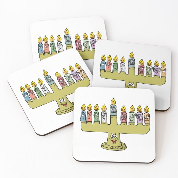 Item preview, Funny Menorah Candle Characters Sticker | Cute Hanukkah Illustration designed and sold by MyxaART.