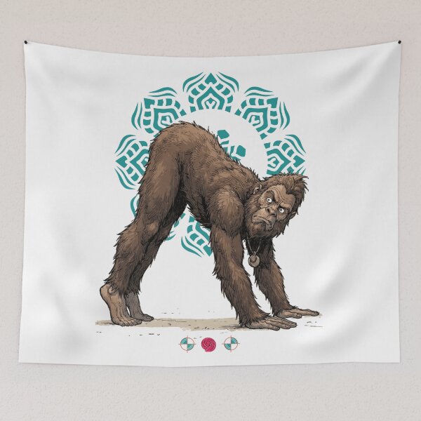 Item preview, Downward Dog Bigfoot Yoga Funny Sasquatch Stretching Cryptid designed and sold by Whimsy Trail Co.