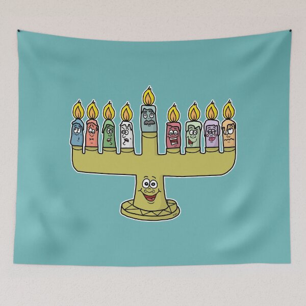 Item preview, Funny Menorah Candle Characters Sticker | Cute Hanukkah Illustration designed and sold by MyxaART.