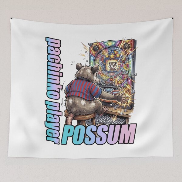 Item preview, Possum Pinball Gamer – Retro Japanese Pachinko Machine Animal Gaming Shirt designed and sold by LOVEARTDESIGN.