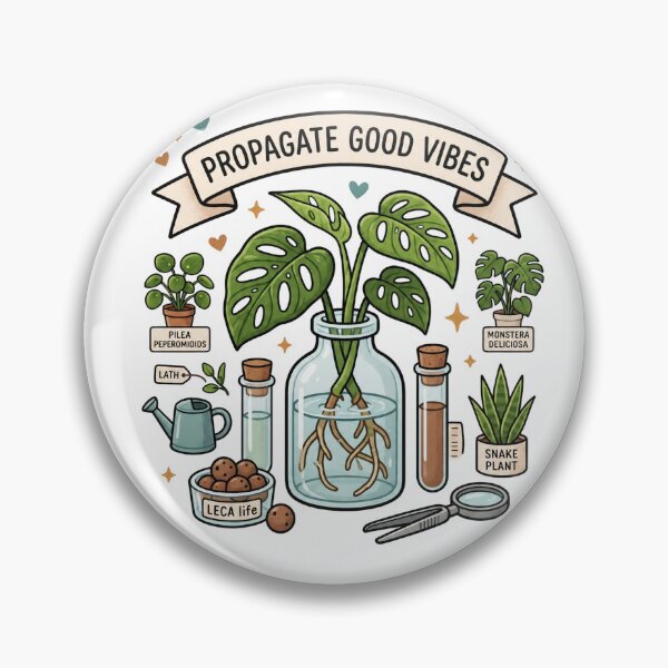 Item preview, Propagate Good Vibes Monstera Prop Bag Houseplant Propagator designed and sold by Anno Meister.