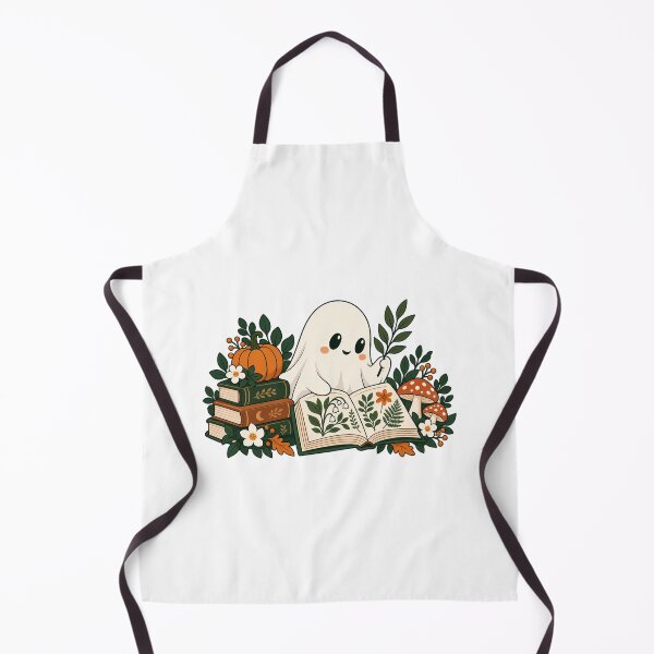 Item preview, Bookish Ghost Botanist with Mushrooms and Flowers designed and sold by skyartdesign.