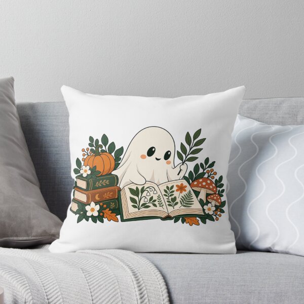 Item preview, Bookish Ghost Botanist with Mushrooms and Flowers designed and sold by skyartdesign.