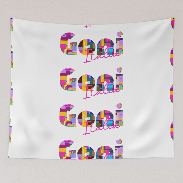 Item preview, Goni, Sud Sardegna, Italy, Italia, colorful typography design for travellers designed and sold by Wanderful-roads.