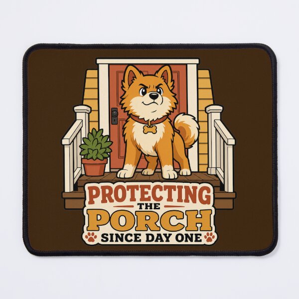 Item preview, Protecting The Porch Since Day One - Funny Fluffy Dog designed and sold by Dbm Teeverse.