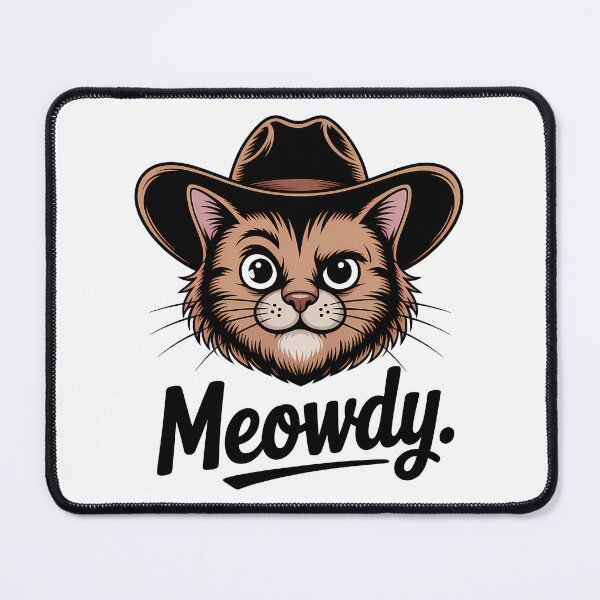 Item preview, Meowdy Grumpy Cowboy Cat – Funny Western Cat Pun designed and sold by LoFizzy.