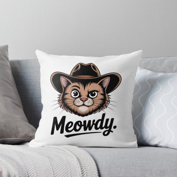 Item preview, Meowdy Grumpy Cowboy Cat – Funny Western Cat Pun designed and sold by LoFizzy.