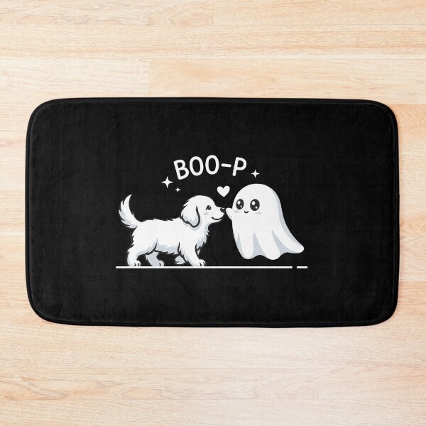 Item preview, Cute Dog Booping Ghost Boo-P Halloween Fun Art designed and sold by OlyvieArt.