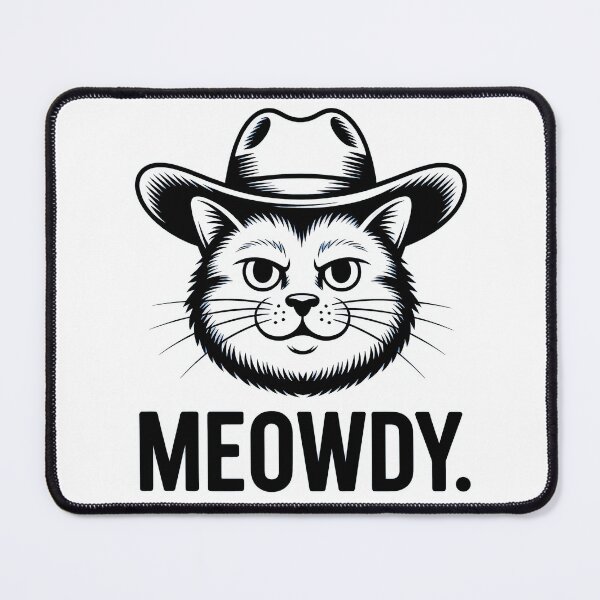 Item preview, Meowdy Grumpy Cowboy Cat – Funny Western Cat Pun designed and sold by LoFizzy.