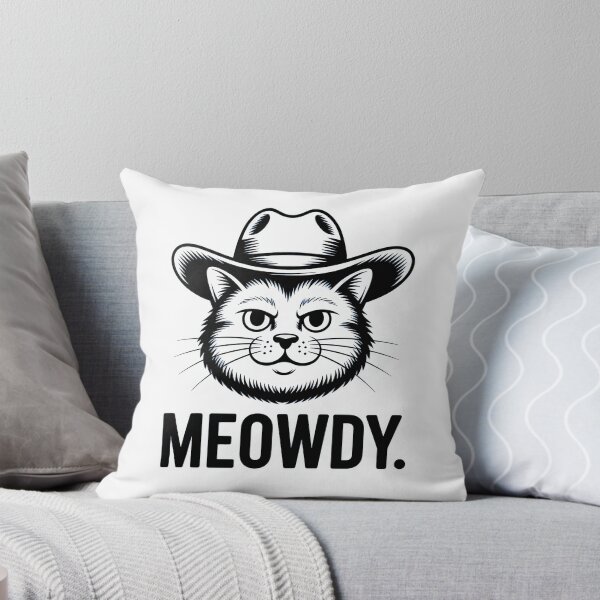 Item preview, Meowdy Grumpy Cowboy Cat – Funny Western Cat Pun designed and sold by LoFizzy.