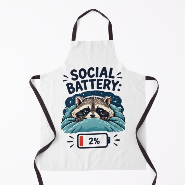 Item preview, Social Battery 2 Percent Cute Introvert Raccoon designed and sold by Pyt27.