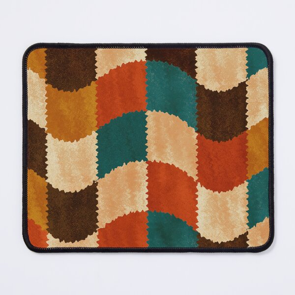 Item preview, Teal, Orange & Brown Fuzzy Wavy Checkerboard designed and sold by AlfiB.