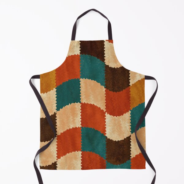 Item preview, Teal, Orange & Brown Fuzzy Wavy Checkerboard designed and sold by AlfiB.
