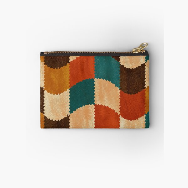 Item preview, Teal, Orange & Brown Fuzzy Wavy Checkerboard designed and sold by AlfiB.